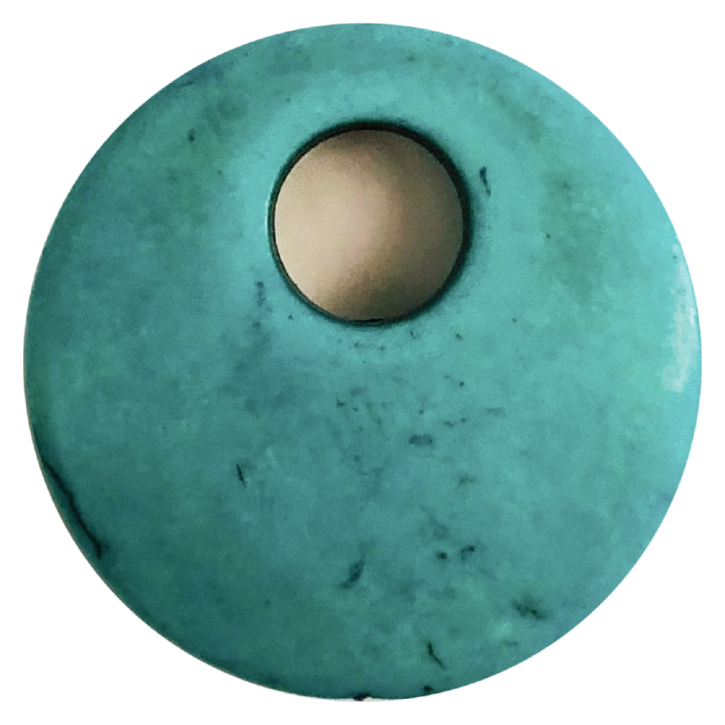 Howlite Gemstone Donut Pendant, 39mm -  Turquoise