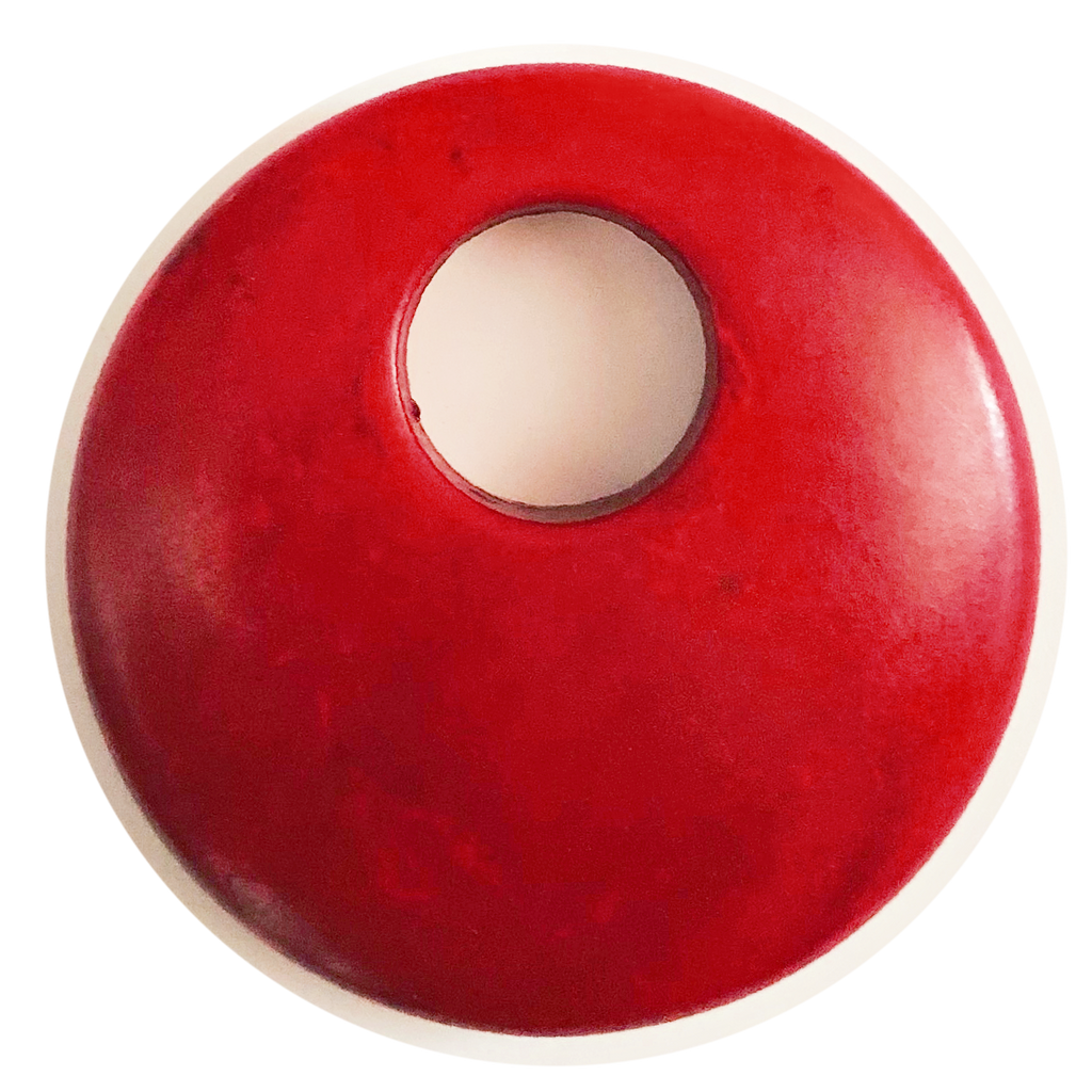 Howlite Gemstone Donut Pendant, 44mm -  Red