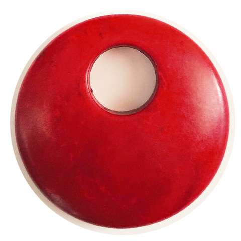 Howlite Gemstone Donut Pendant, 44mm -  Red