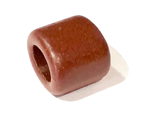 Porcelain Slider Bead Medium, Large Hole - Cocoa