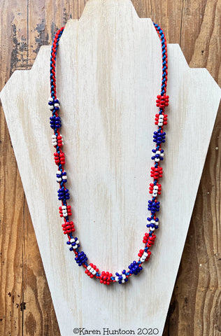 Cluster Bead Kusari Tsunagi Necklace Kit" - 4th of July  (MARUDAI only)