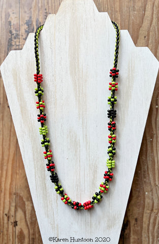 Cluster Bead Kusari Tsunagi Necklace Kit - Watermelon - MARUDAI only