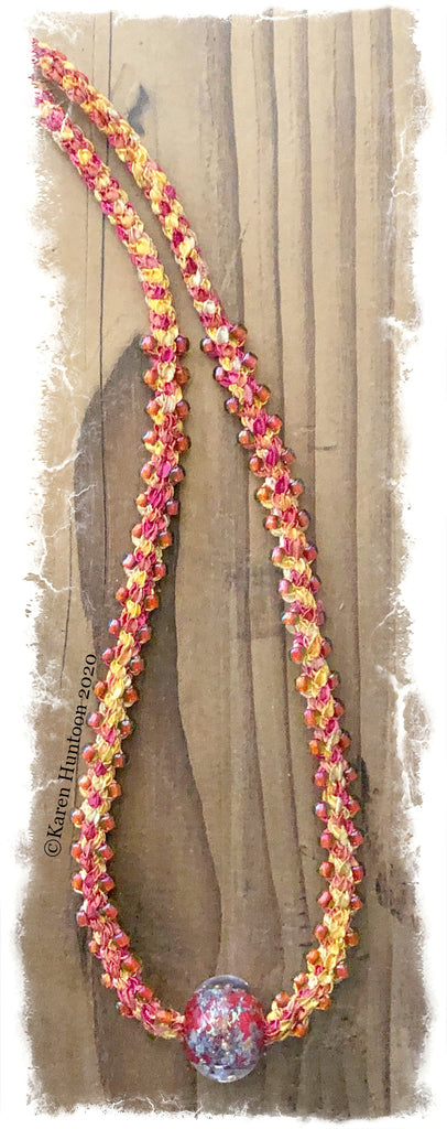 Kusari Tsunagi Jubilee Ribbon Edge Bead Necklace Kit - Sunrise - NO FOCAL BEAD