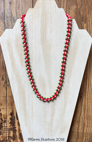 8-strand Christmas - Holiday Kusari Tsunagi Edge Bead Necklace Kit