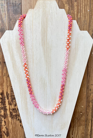 "Lots of Dots Kumihimo Necklace" - Pretty in Pinks