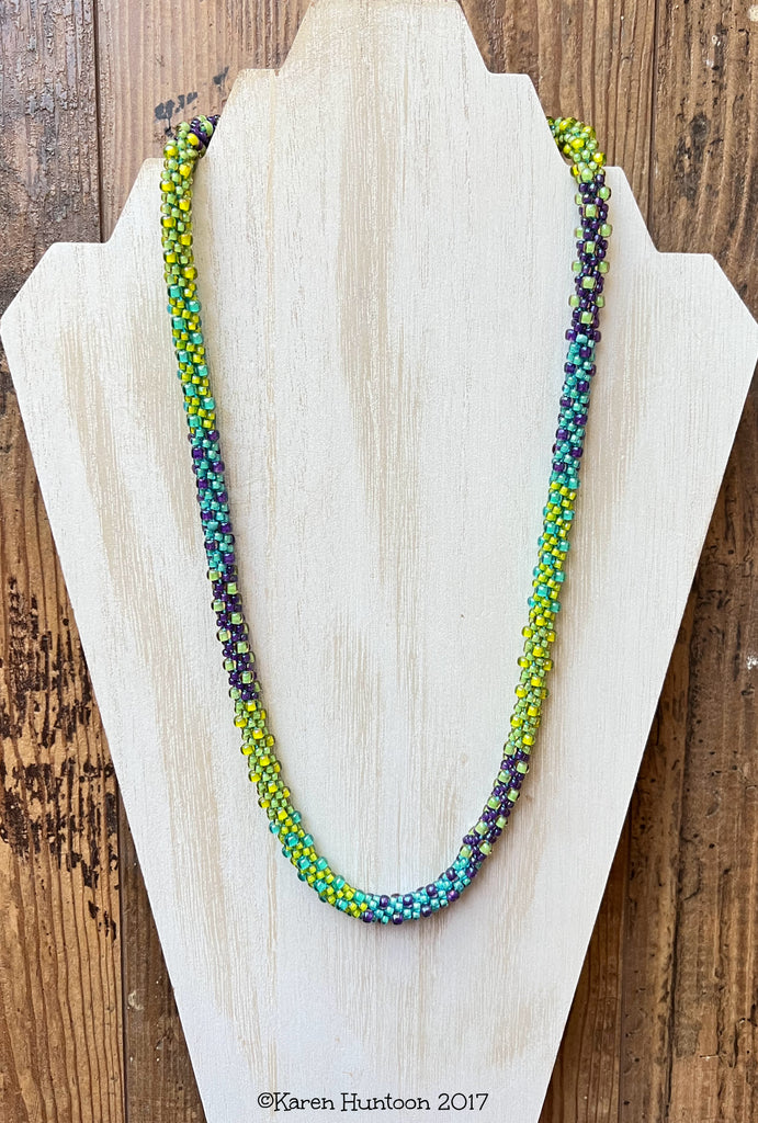 "Lots of Dots Kumihimo Necklace" - Spring Meadow