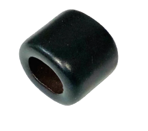 Porcelain Slider Bead Medium, Large Hole - Black