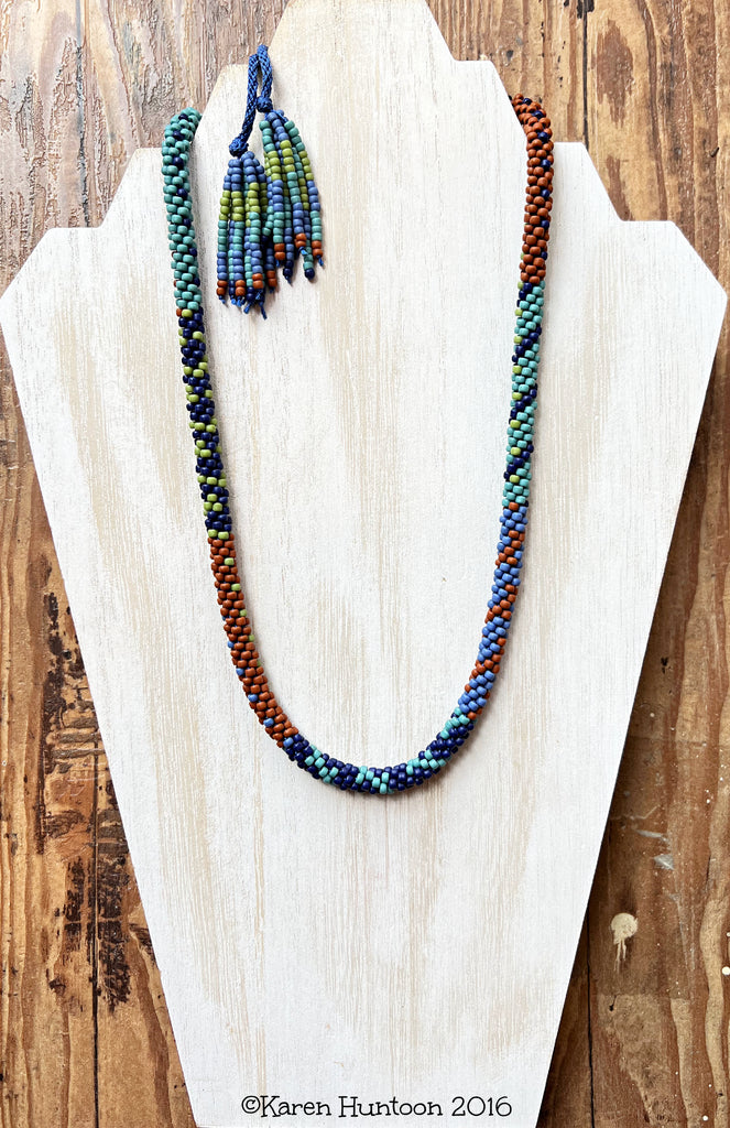 "8/0 Painting with Beads Kumihimo Necklace Kit with Adjustable Closure" - Semi-Glazed
