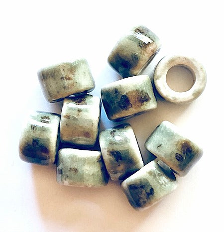 Porcelain Pony Beads, Large Hole - Tortoise