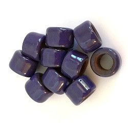 Porcelain Pony Beads, Large Hole - Purple