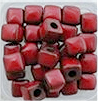 Porcelain Box Beads - Red