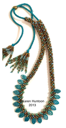 Instant Download Tutorial - Kumihimo Beaded Petal Fringe Necklace with Adjustable Closure