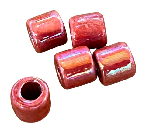 Shimmering Rose Beads, 10mm x 10mm, Set of 5