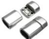 Magnetic Clasp "Straight" - 10mm Hole, Silver