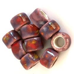 Porcelain Pony Beads, Large Hole - Sunset