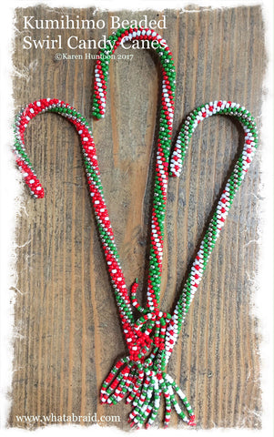 Candy Canes Kit - Beaded Swirl Kumihimo