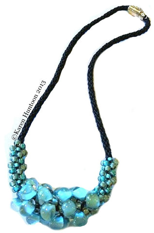 Instant Download Tutorial - Kumihimo Teardrop Focal Beaded Necklace