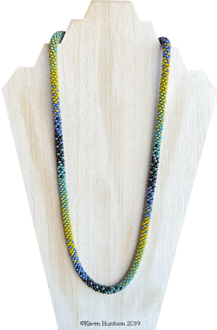 "8/0 Beaded Fusion 5 Kumihimo Necklace with Adjustable Closure - Semiglazed  25"