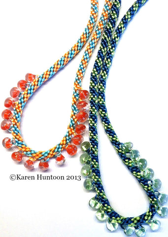 Instant Download Tutorial - Kumihimo Braided Teardrop Edge Bead Necklace